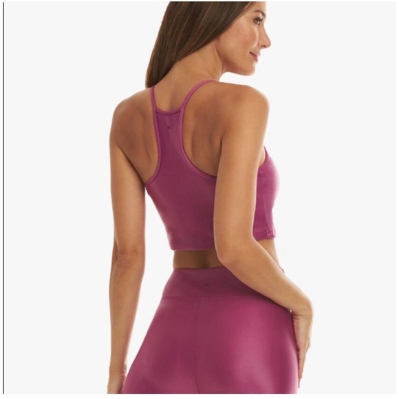 Koral Leah Infinity Lustrous Shiny Sports Bra Tank in Rose Orchid Sz small NWOT - Picture 6 of 11